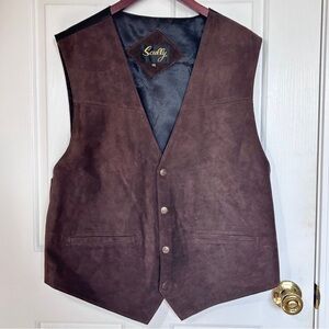 Scully Dark Brown Leather Vest